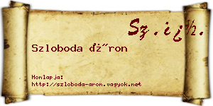 Szloboda Áron névjegykártya